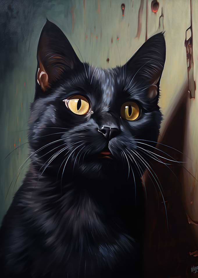 Lucky Charm Black Cat Art