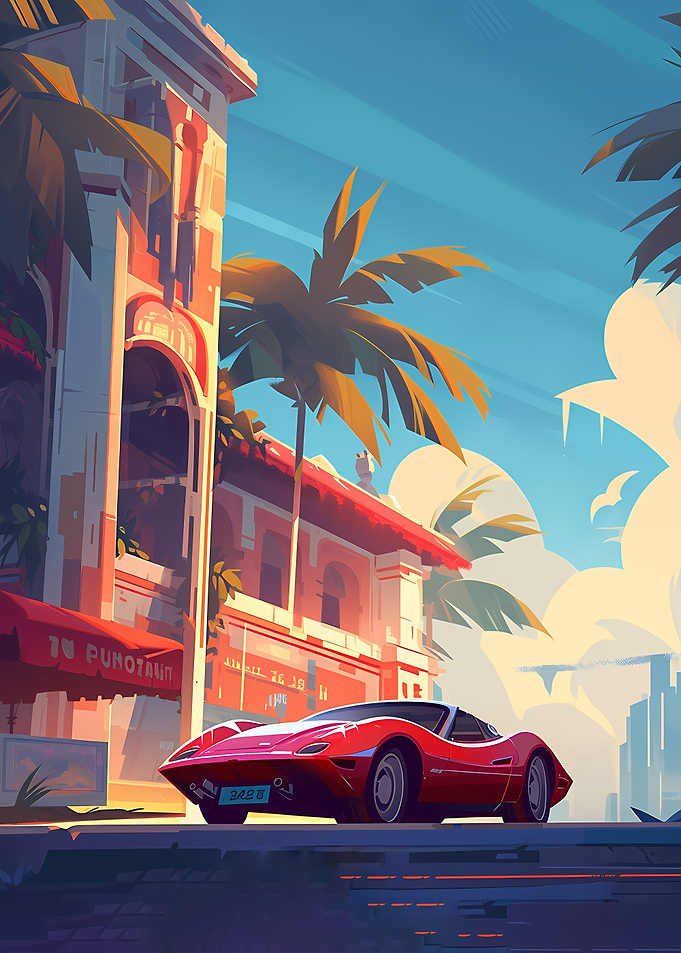 Retro City 80s Car
