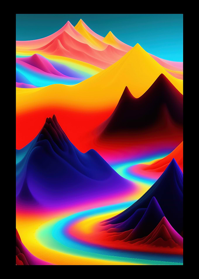 Comic Colorful Mountains