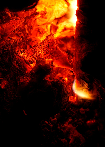 Fire grill flames closeup