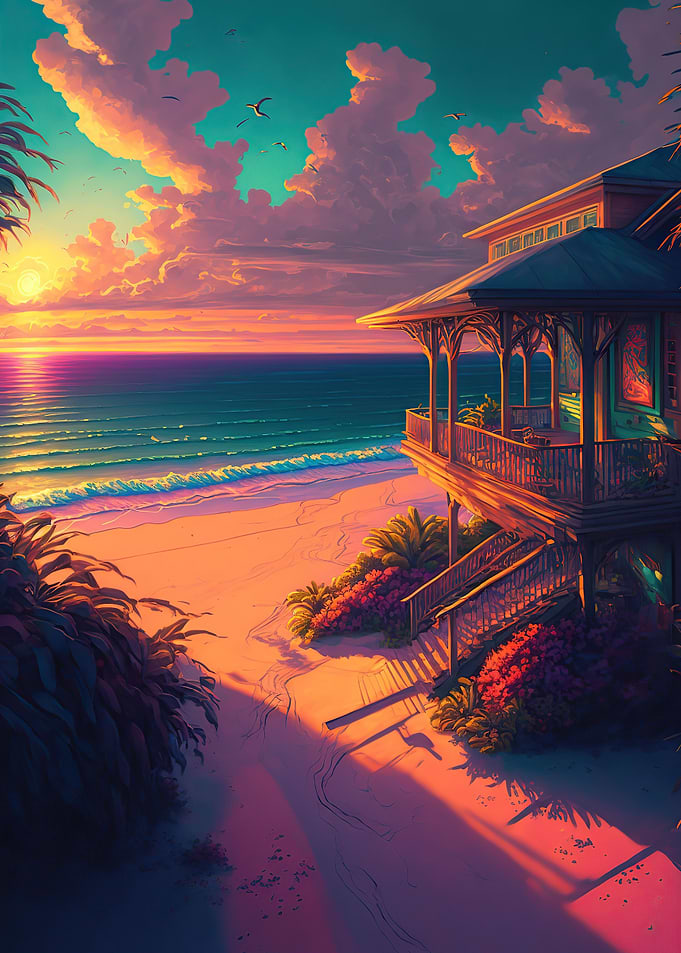 Coastal Village Landscape