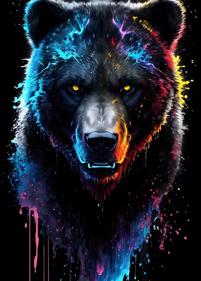 Neon Bear Portrait