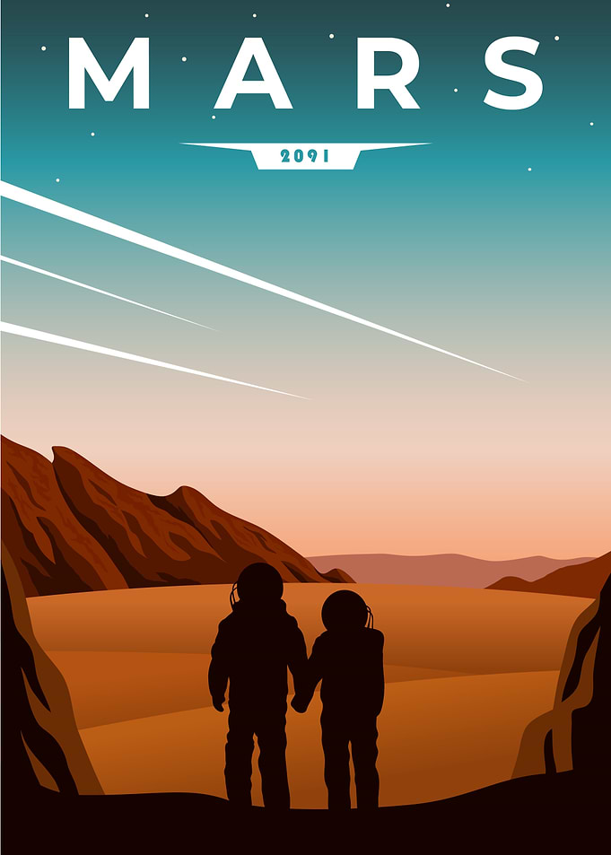 Planet Mars Futuristic Art