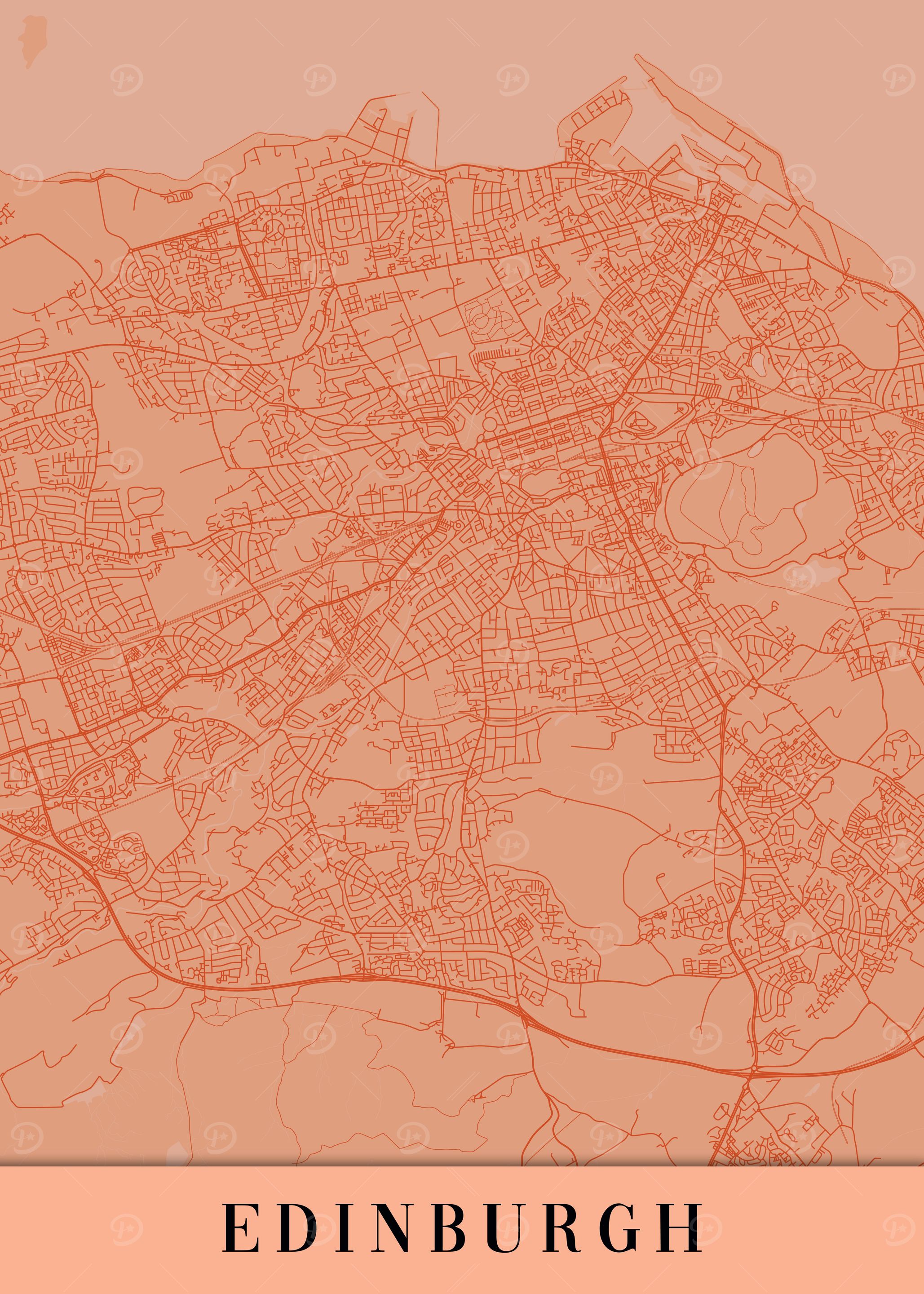 Edinburgh Orange Map