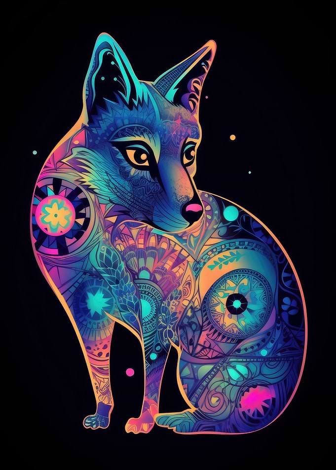 Cute Animal Neon Style