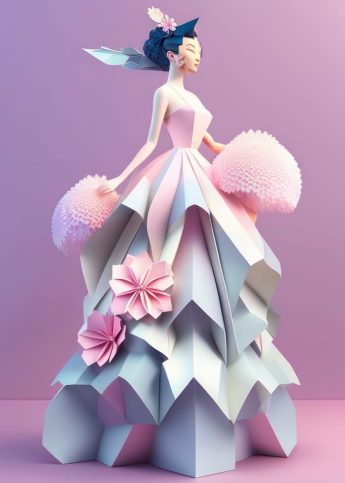 Origami Paper woman