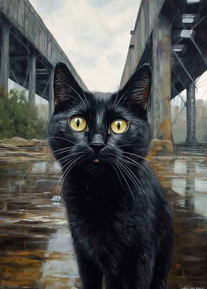 Shadowy Sentinel Black Cat