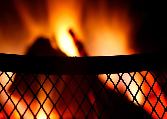 Fire grill flames closeup