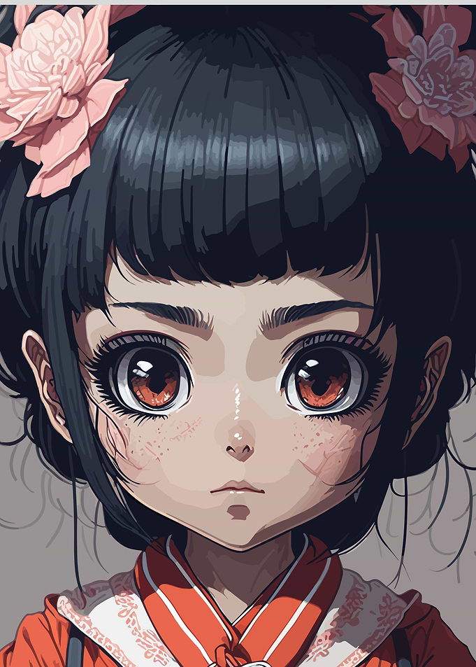 Anime Girl with Big Eyes