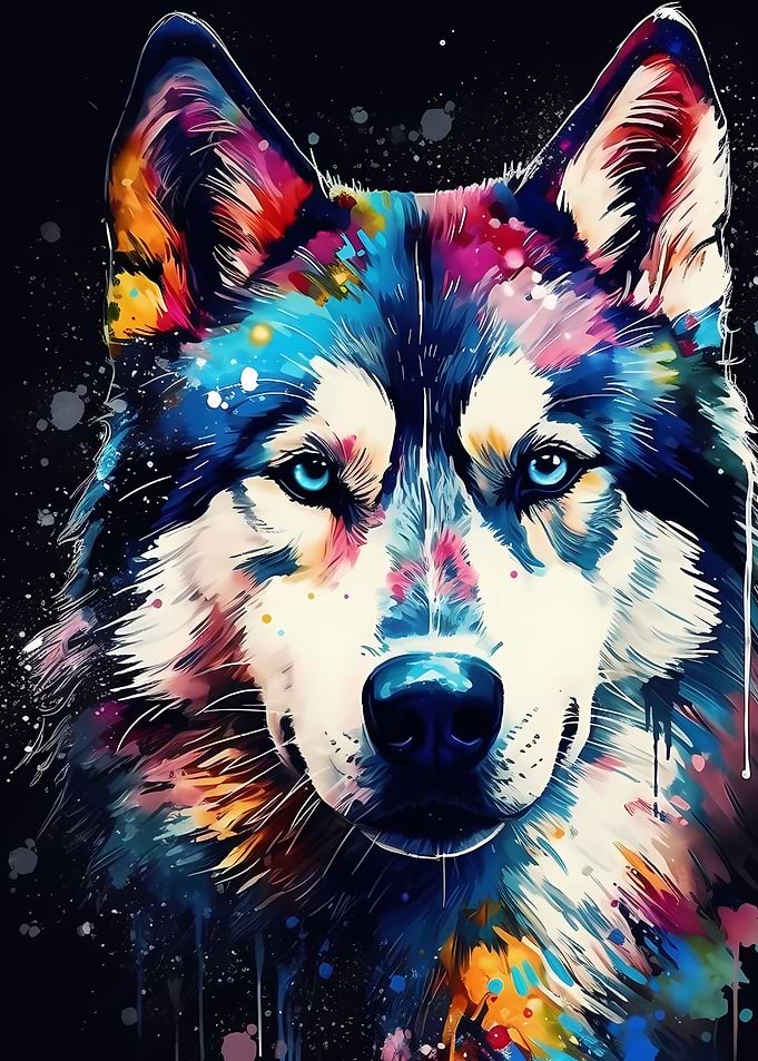 Husky colorful