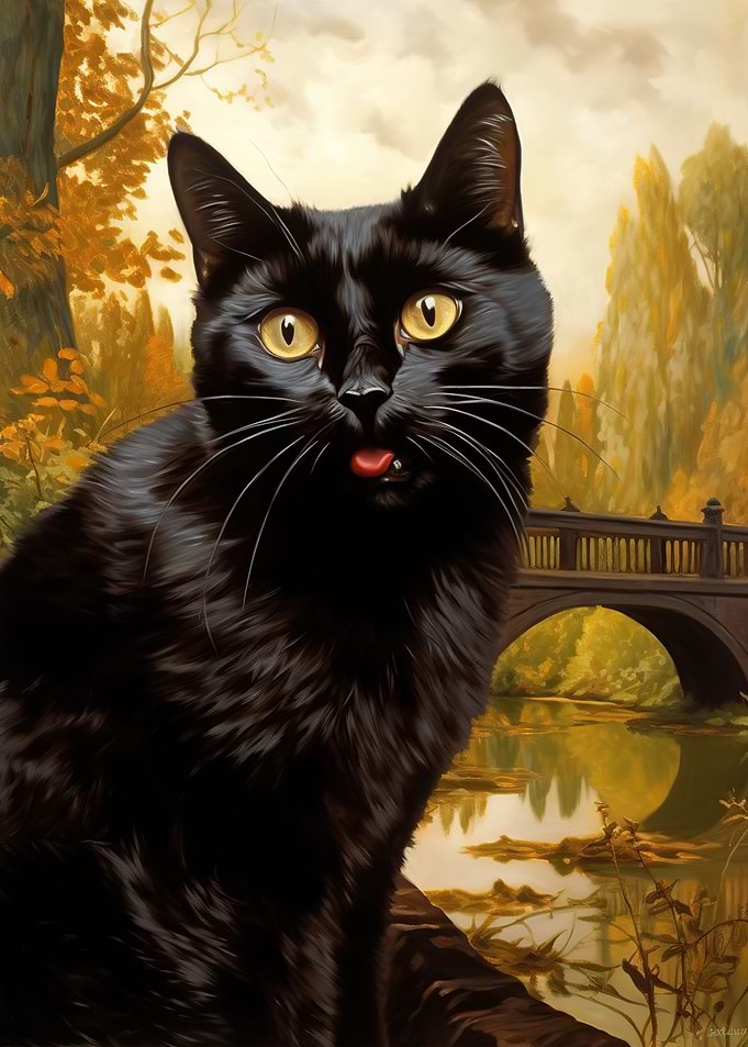 Elegant Ebony Black Cat