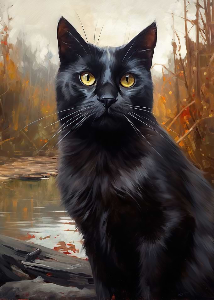 Witchs Familiar Cat Poster