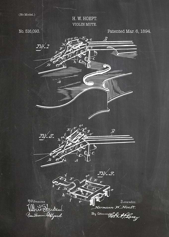 Violin mute patent 1894