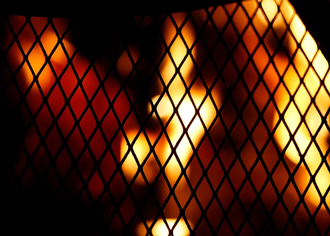 Fire grill flames closeup