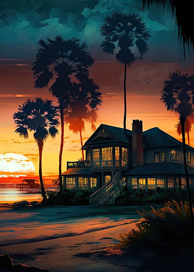 Coastal Village Landscape