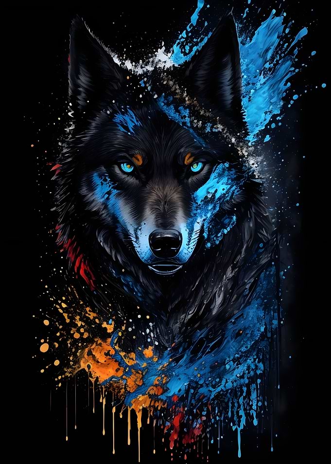 Black Wolf Portrait