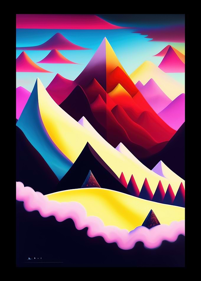 Comic Pointed Mountains