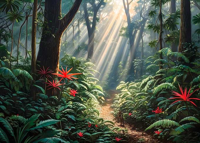Sunrays through the canopy
