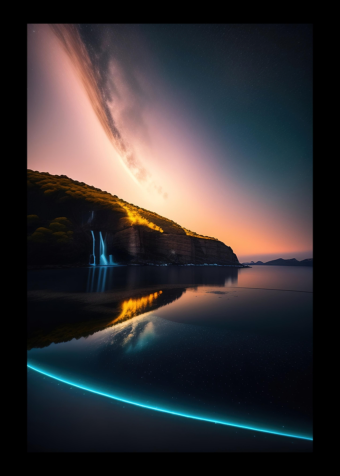 Dark Sky And Cliff