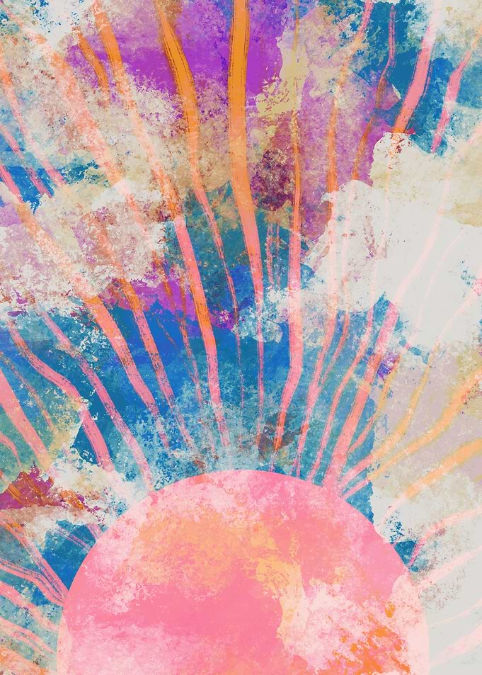 Grunge Painted Sun
