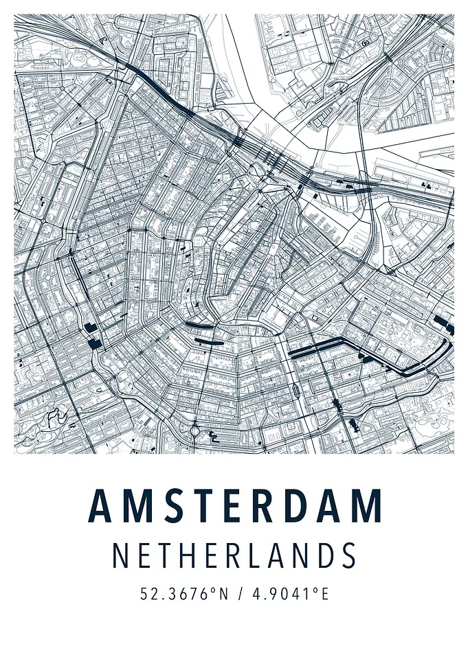 Amsterdam simple map