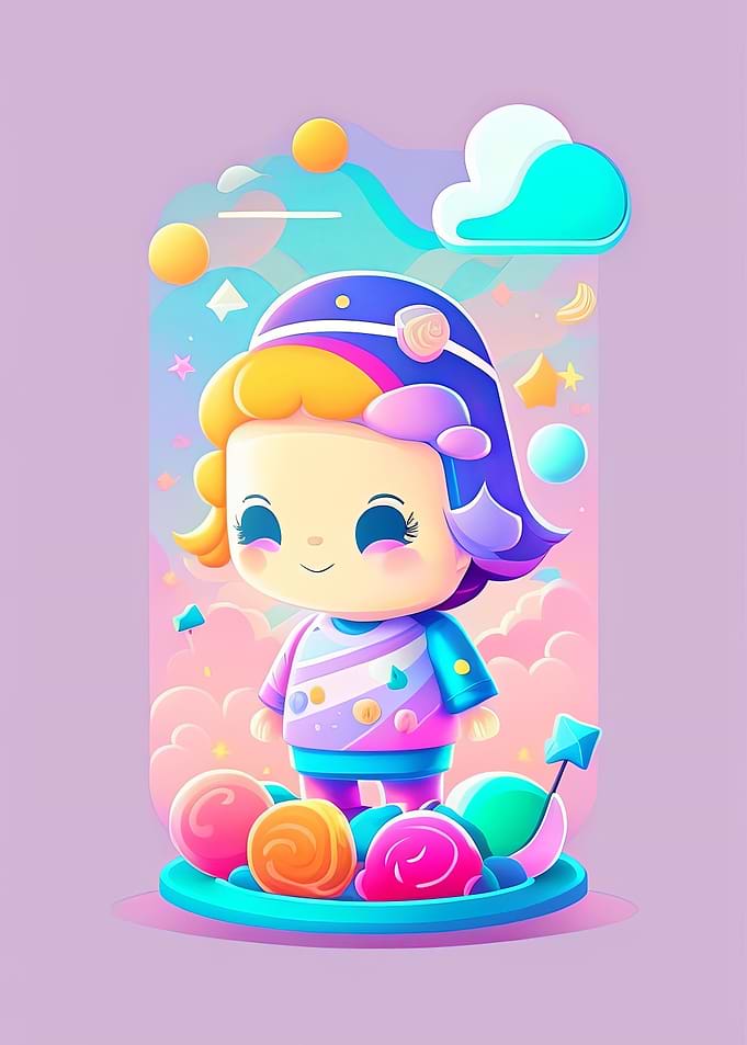 Cartoon candy monster