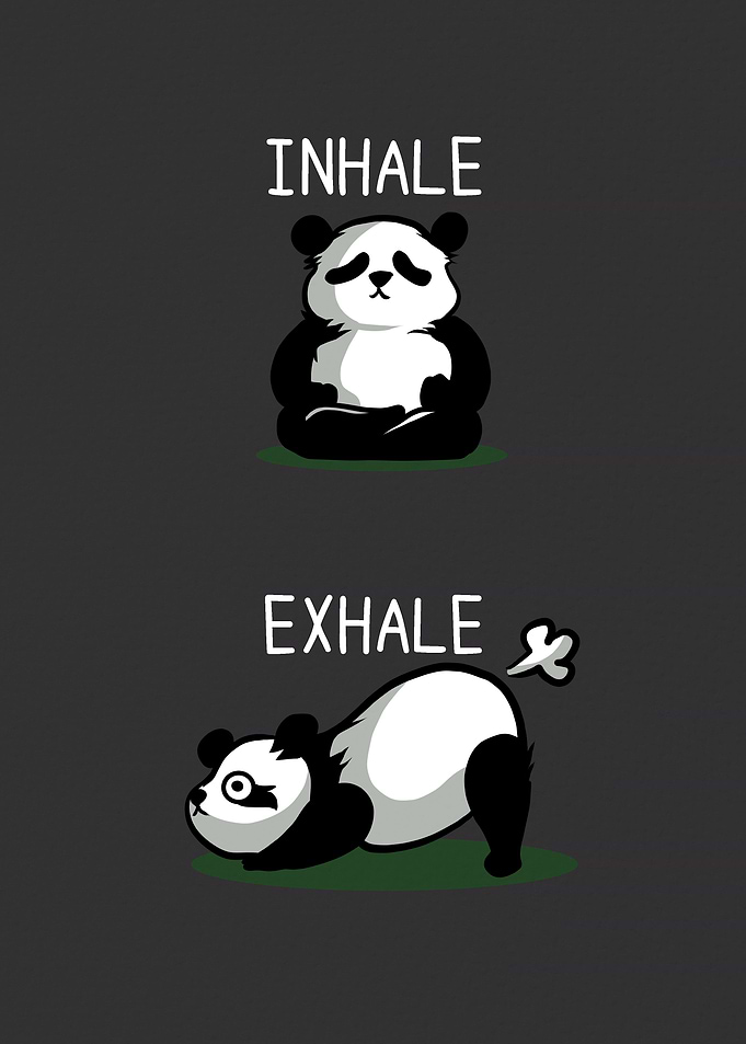 Yoga Inhale Exhale Panda
