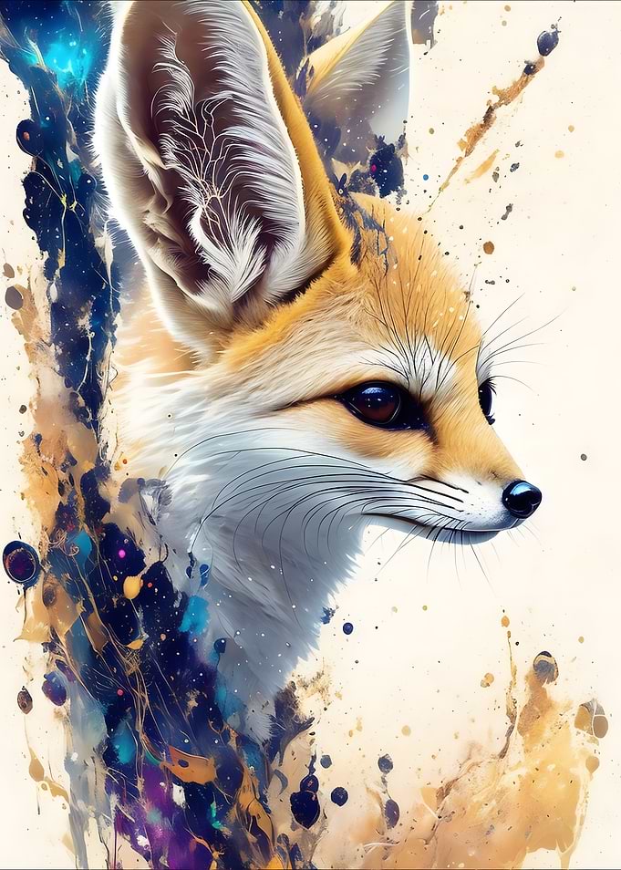 Light Fennec Fox Portrait