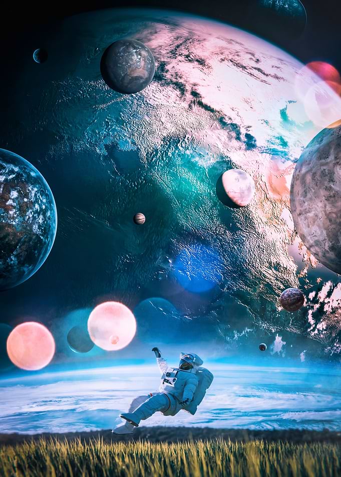 Astronaut levitating field