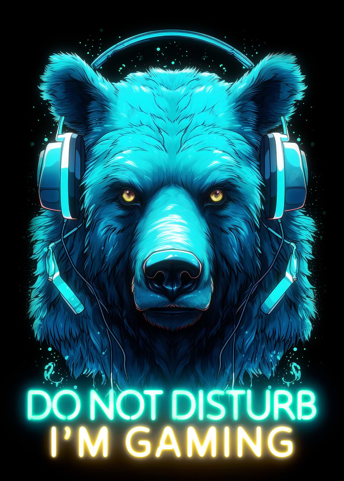 Bear Gaming Dont Disturb