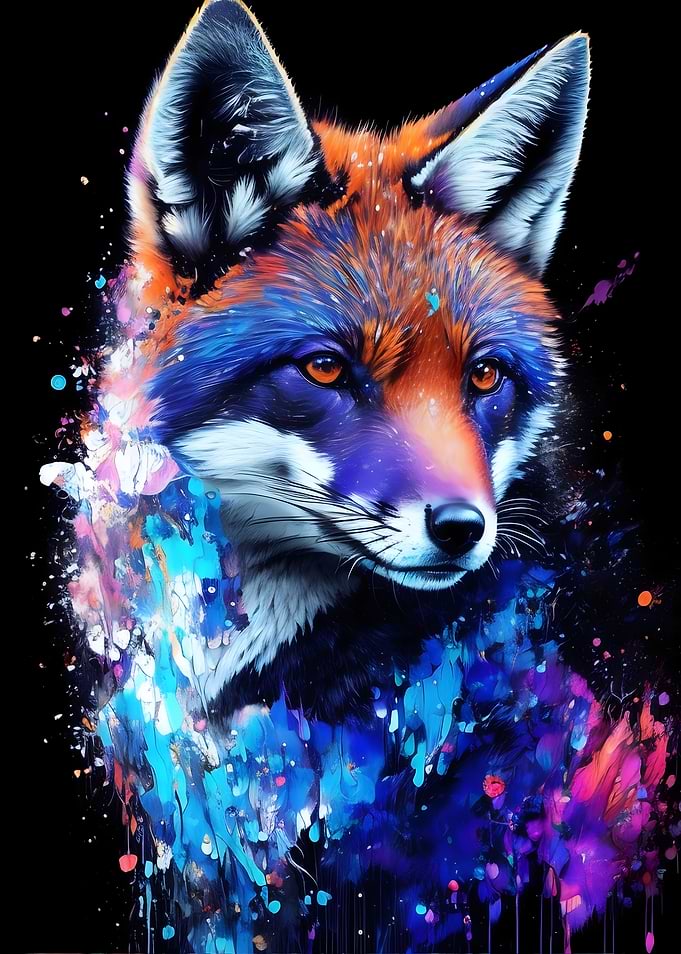 Neon Fox Portrait