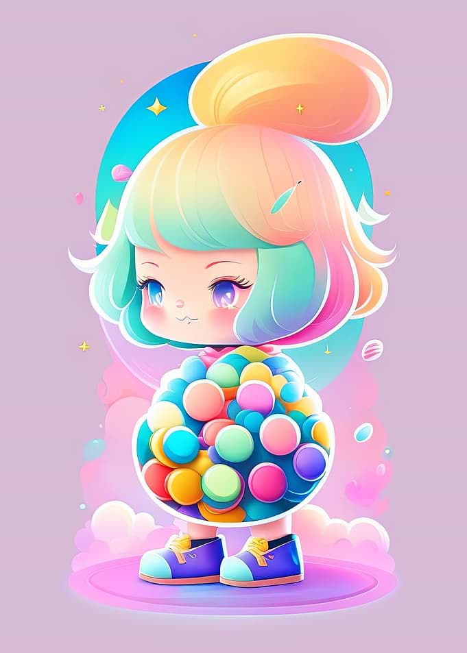 Cartoon candy monster