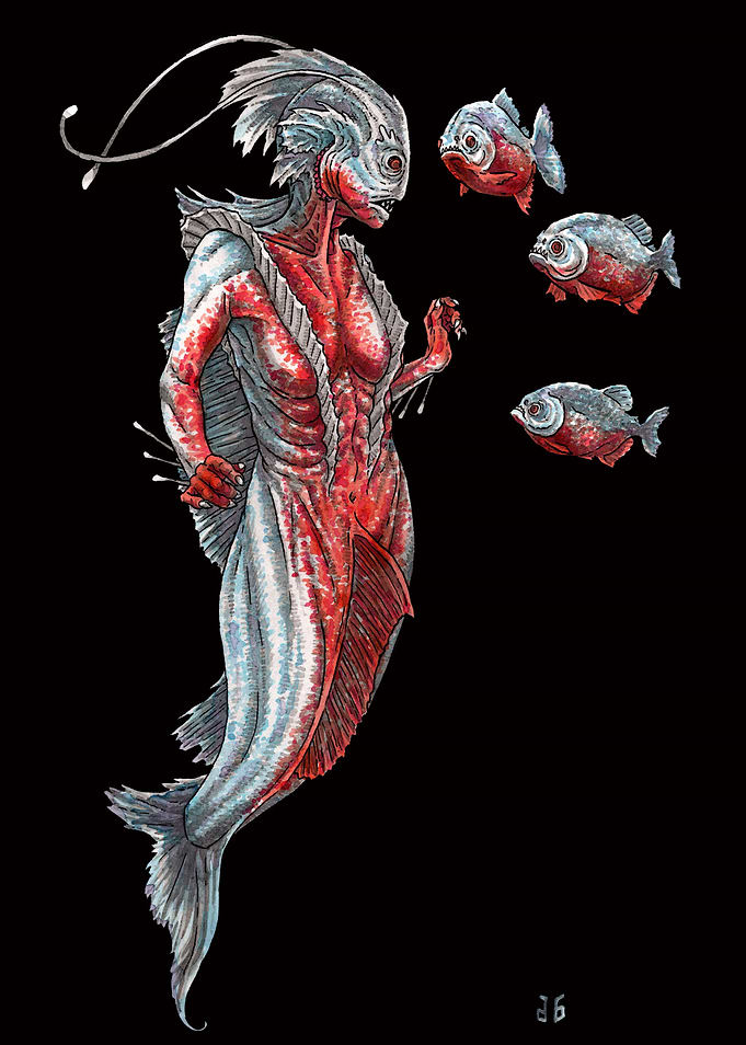 Redbellied Piranha Mermaid