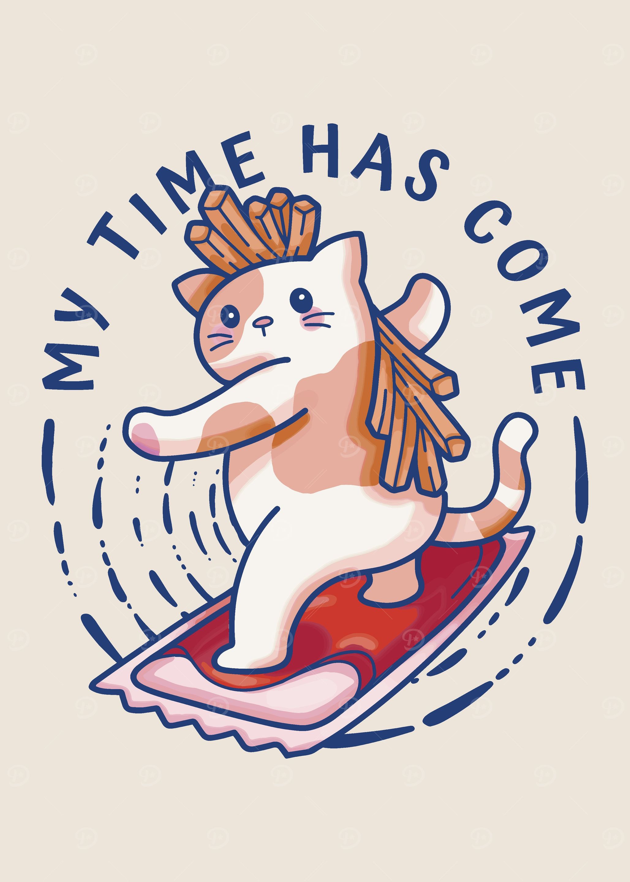 Cute Cat Surfing