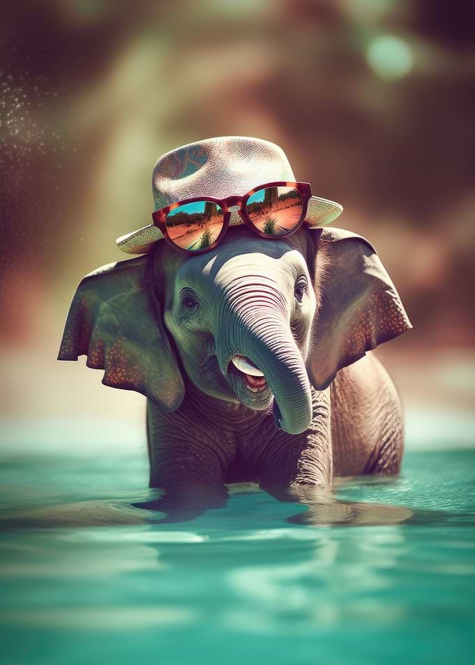 Baby Elephant Bathing