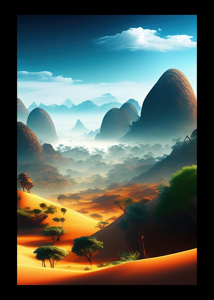 Desert Trees And Mountains