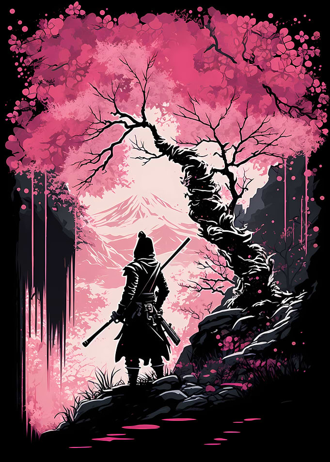 Japanese Samurai Ink Wash