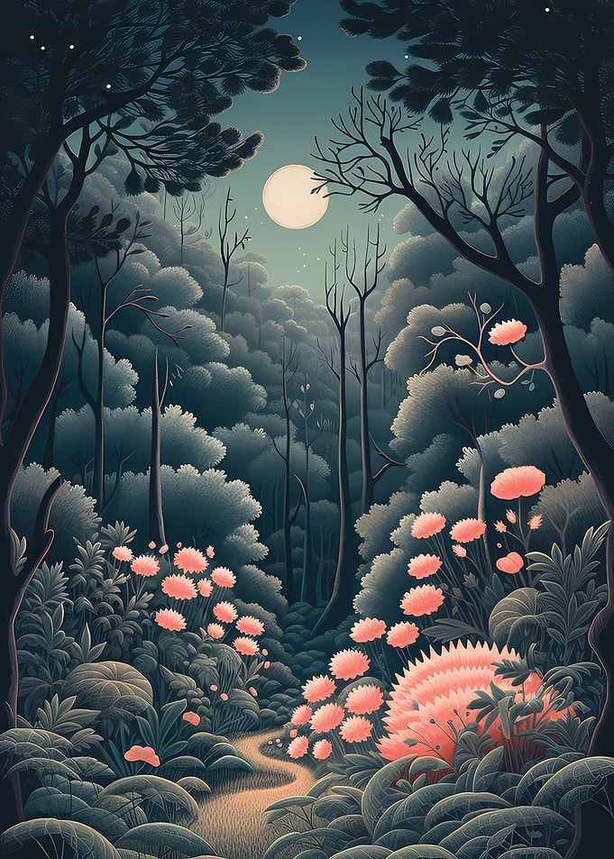 Night in the forest