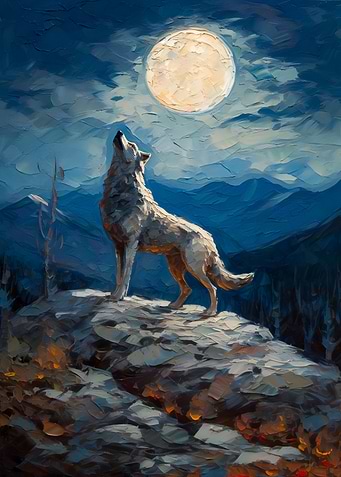 Lone wolf howling