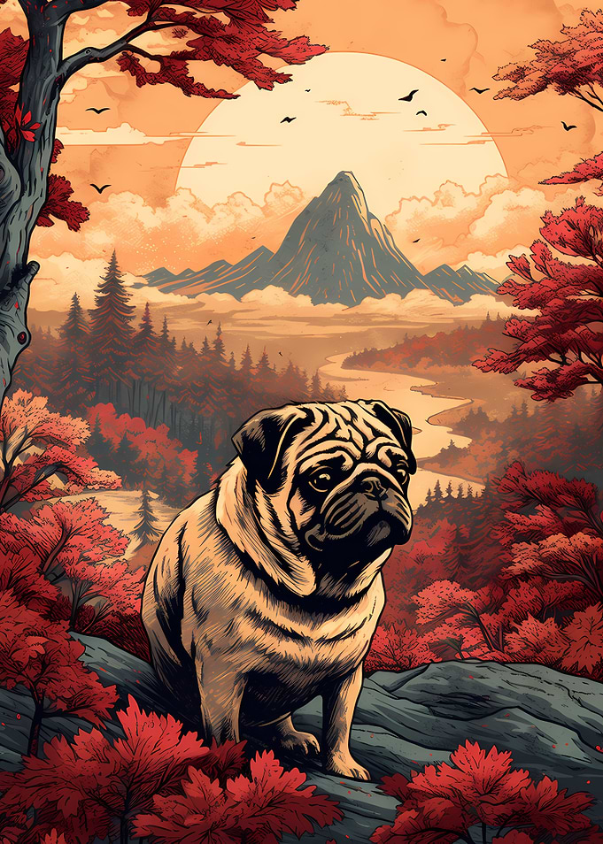 Pug Ukiyo e