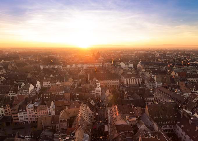 Strasbourg sunset skyline