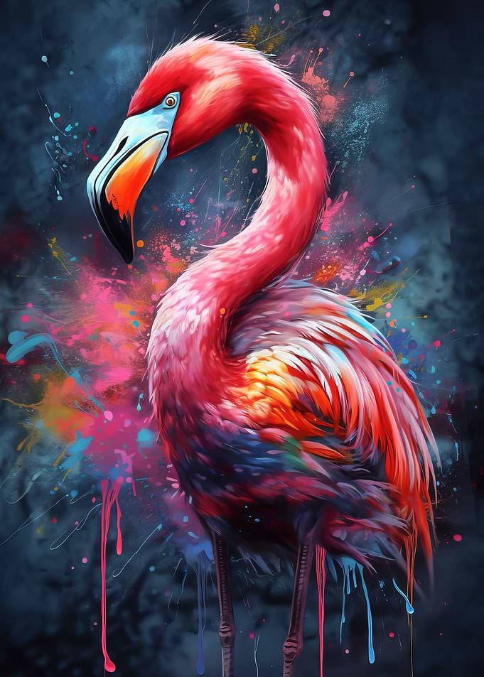 Flamingo painting