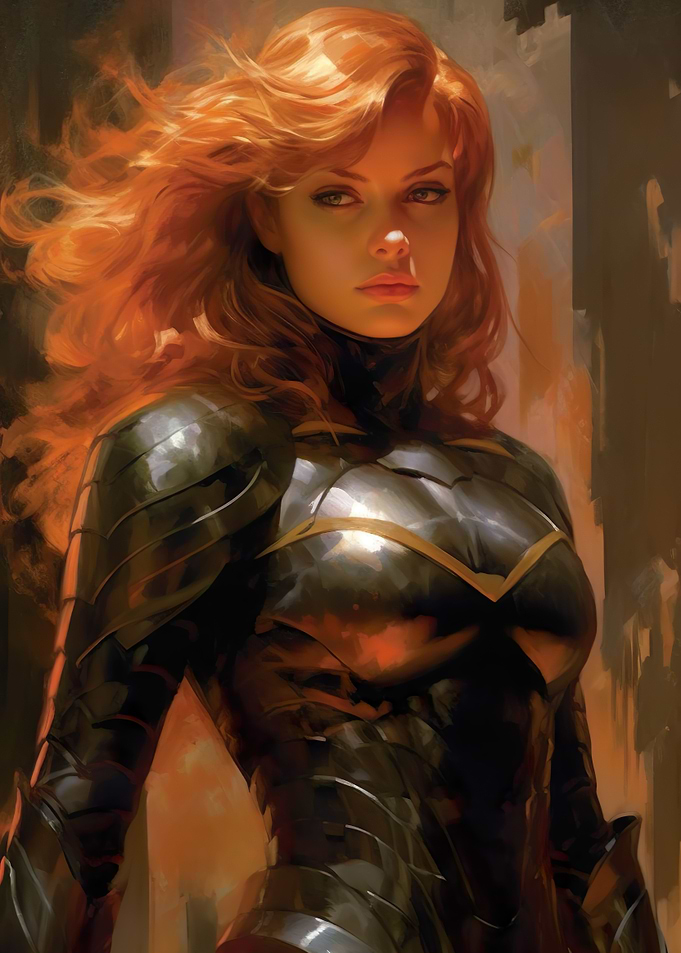 Red haired woman model