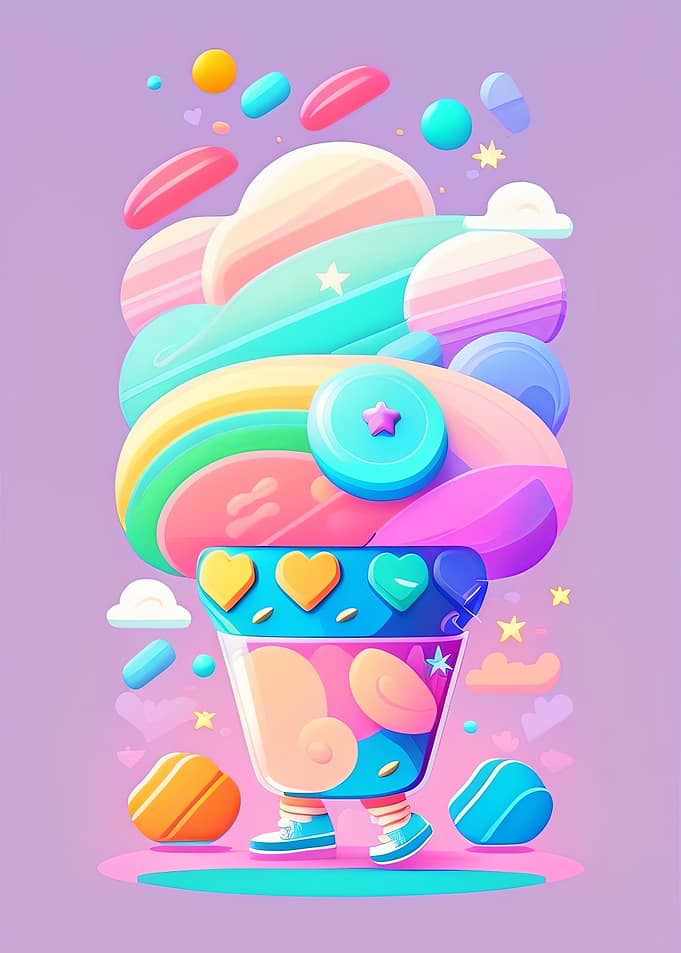 Candy monster ice cream