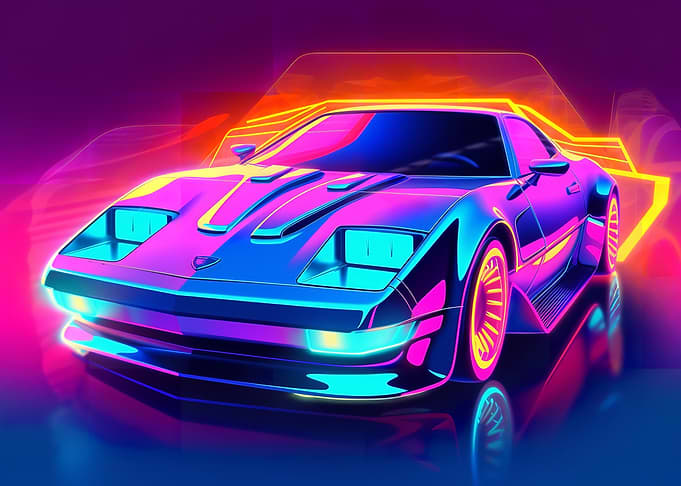 Retrowave Car Neon