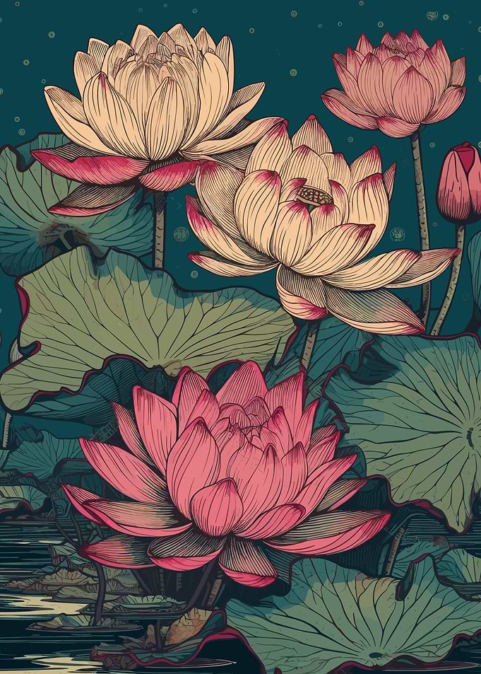 Lotus bloom painting