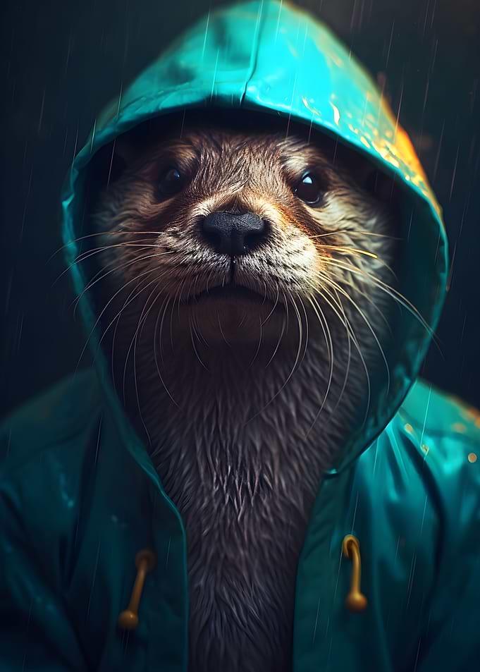 Otter in a Raincoat