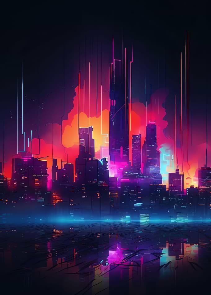 Night Neon Building