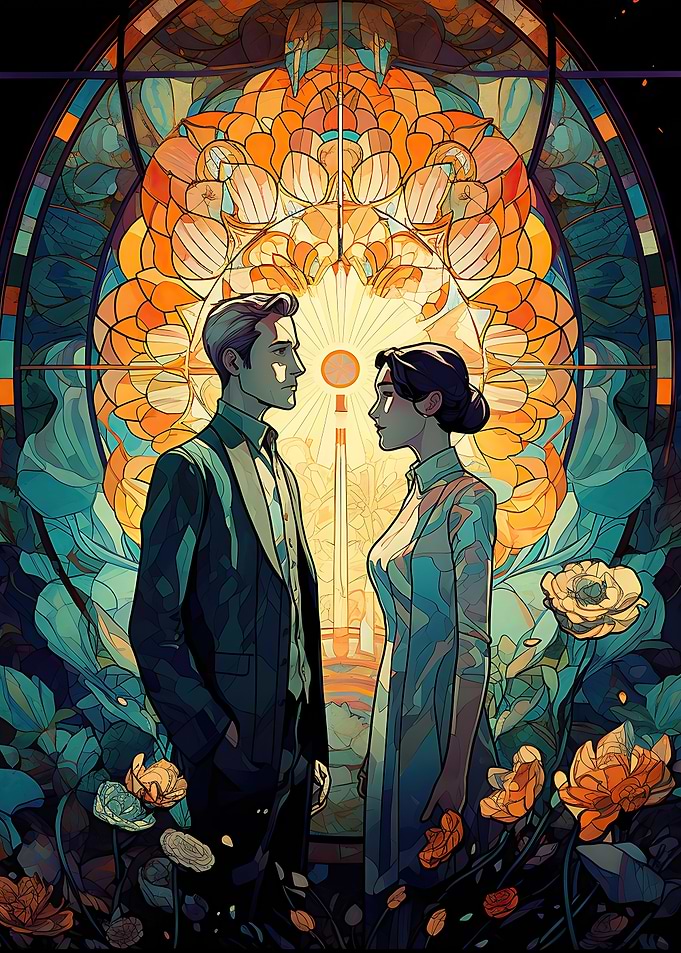 Couple Stained Glass