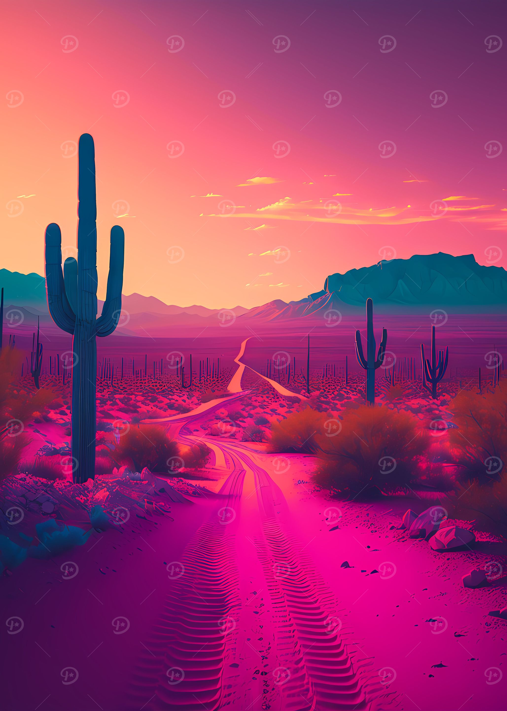 Retro 80s Vintage Desert